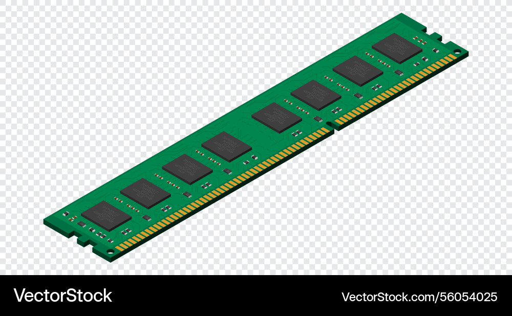 Isometric random access memory ram Isometric random access memory ram vector image
