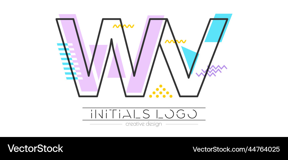 Letters w and v merging of two initials Letters w and v merging of two initials vector image