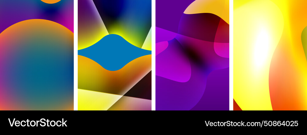 Liquid abstract shapes with gradient colors Vector Image