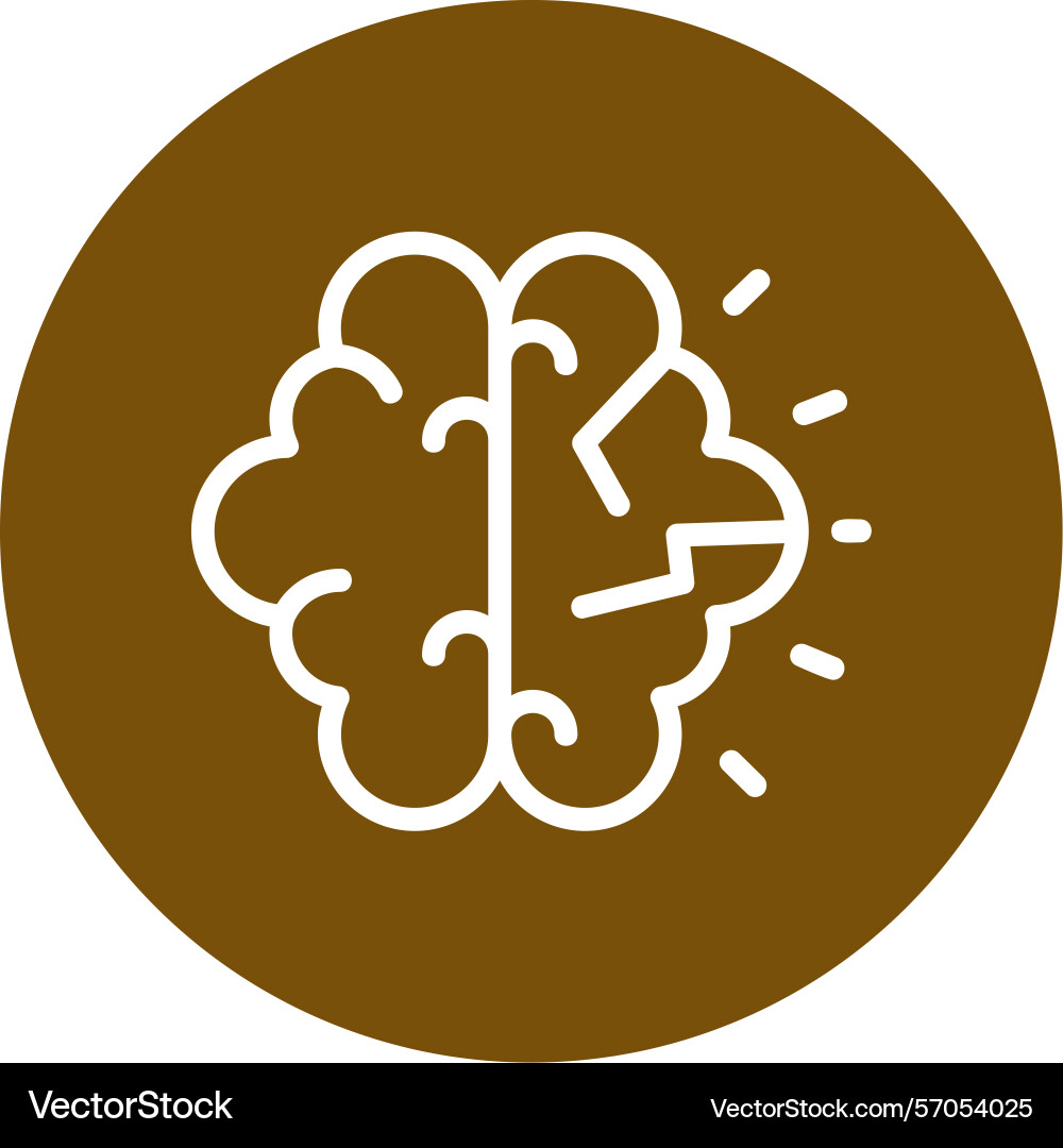 Mind craze line circle style icon design vector image