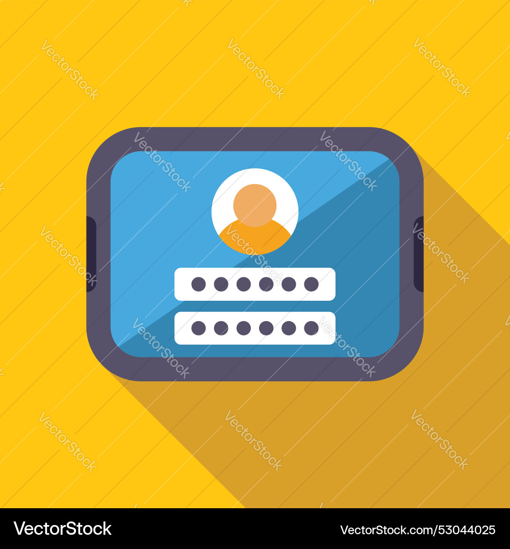 Mobile phone displaying user profile with login Mobile phone displaying user profile with login vector image