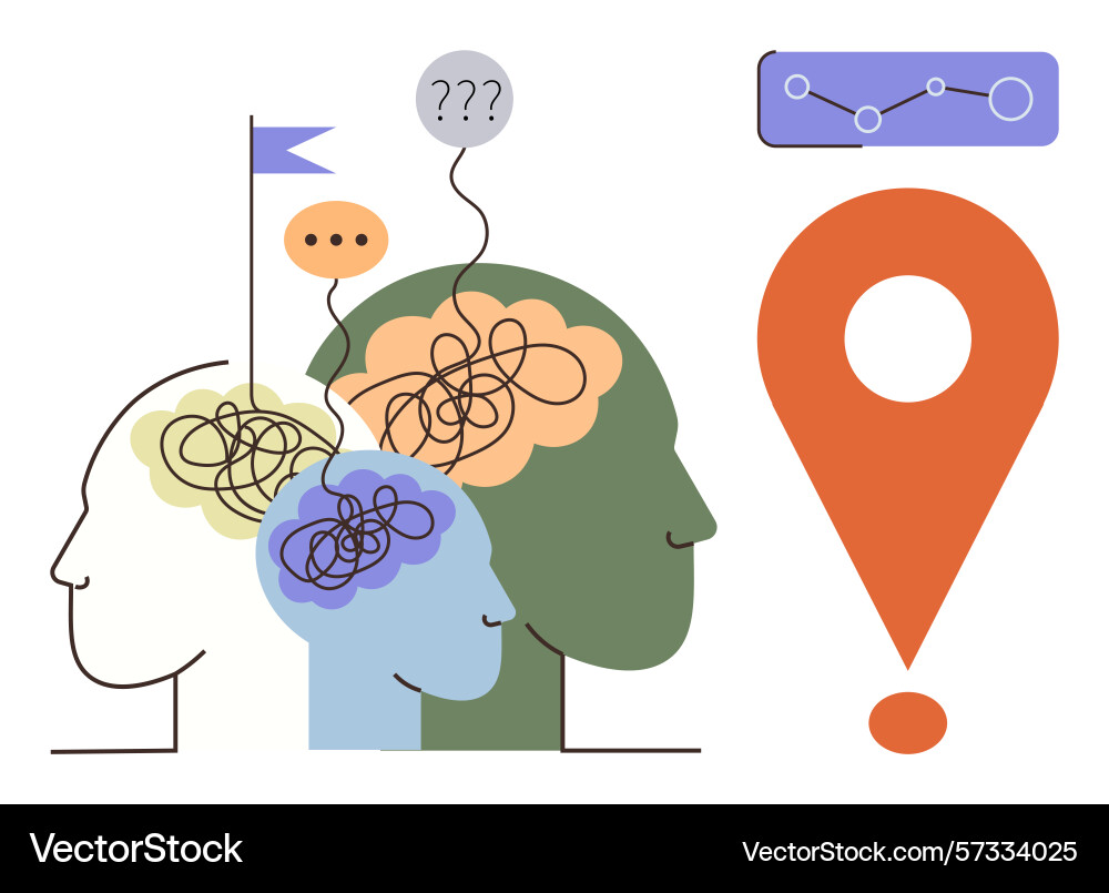 Navigating problem-solving tangled thoughts vector image