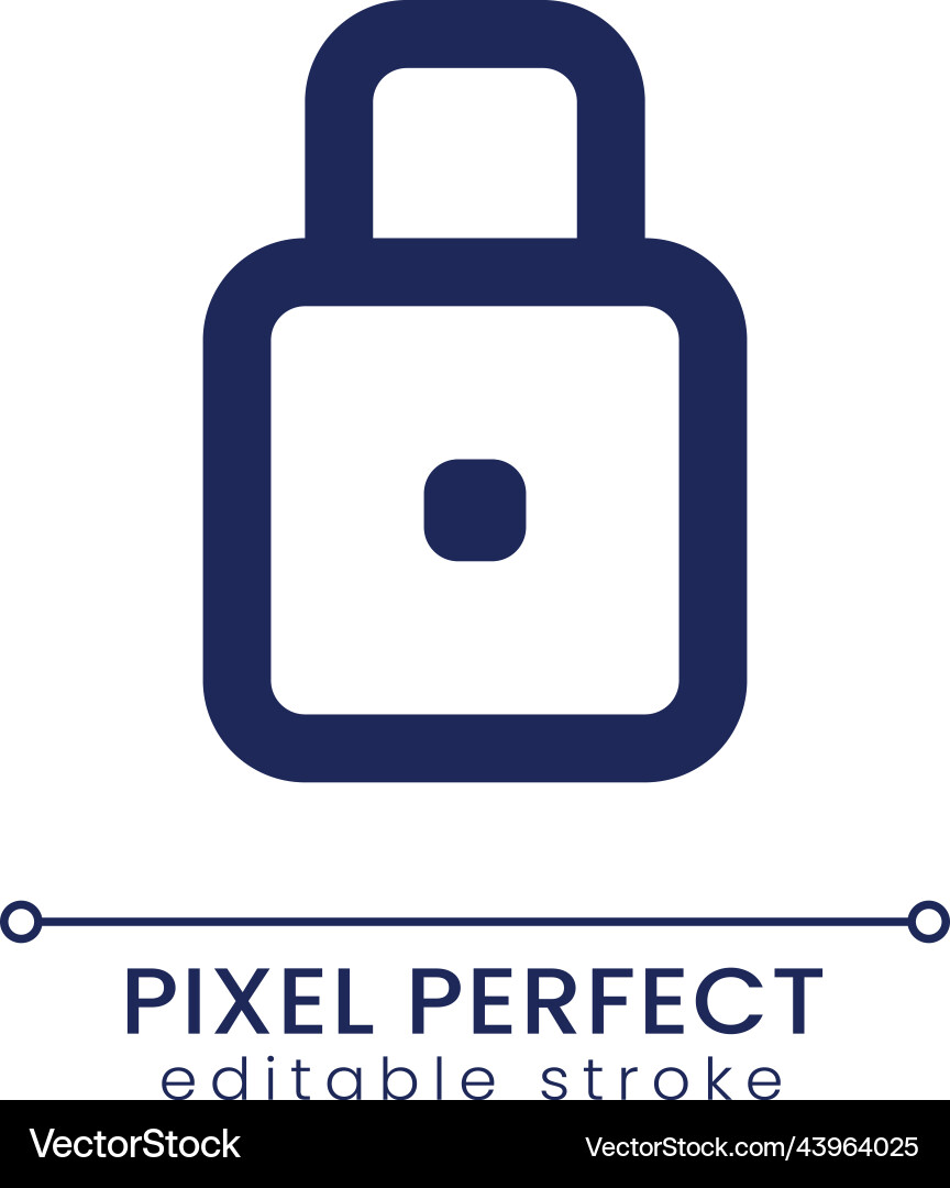 Padlock pixel perfect linear ui icon Padlock pixel perfect linear ui icon vector image