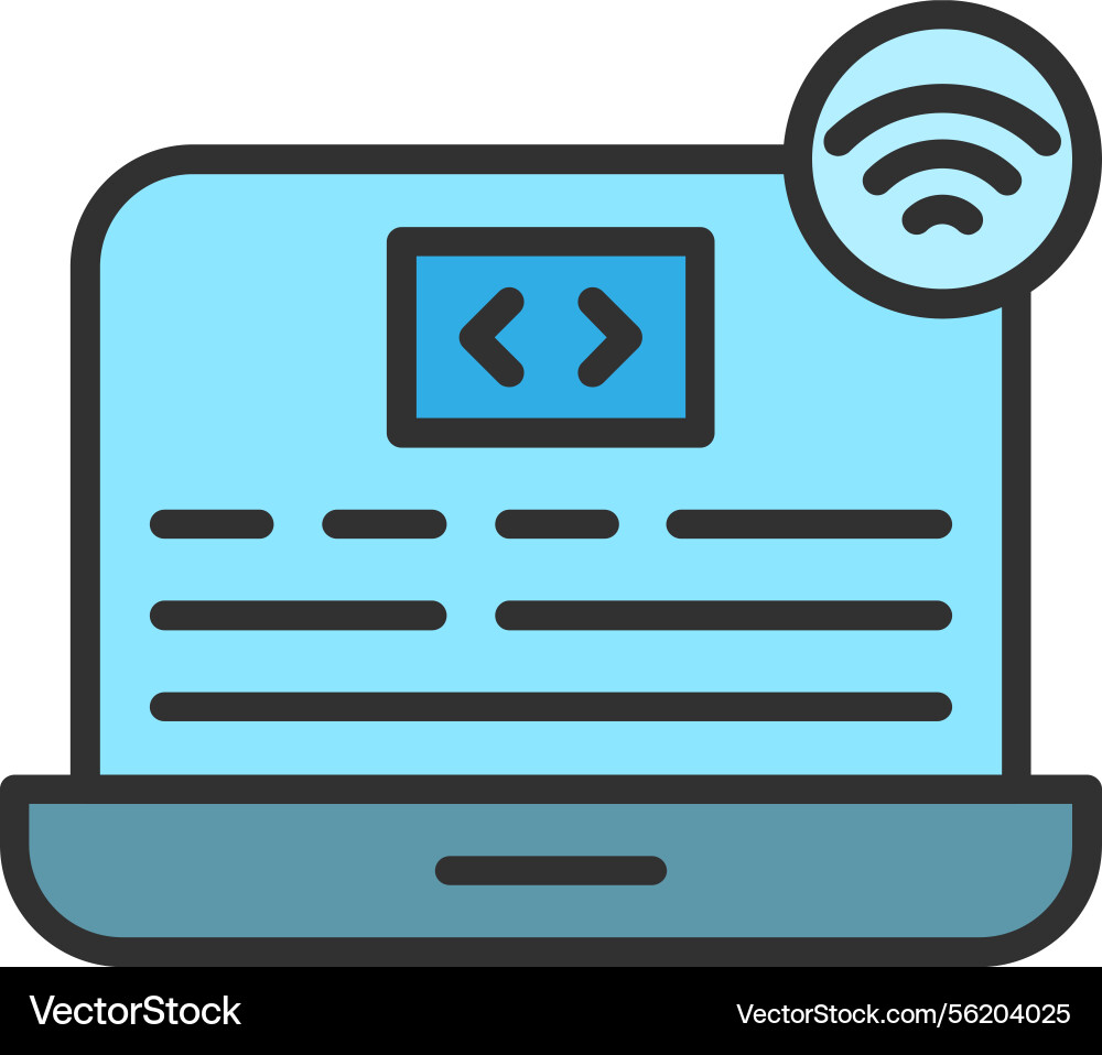 Programming outline filled icon vector image
