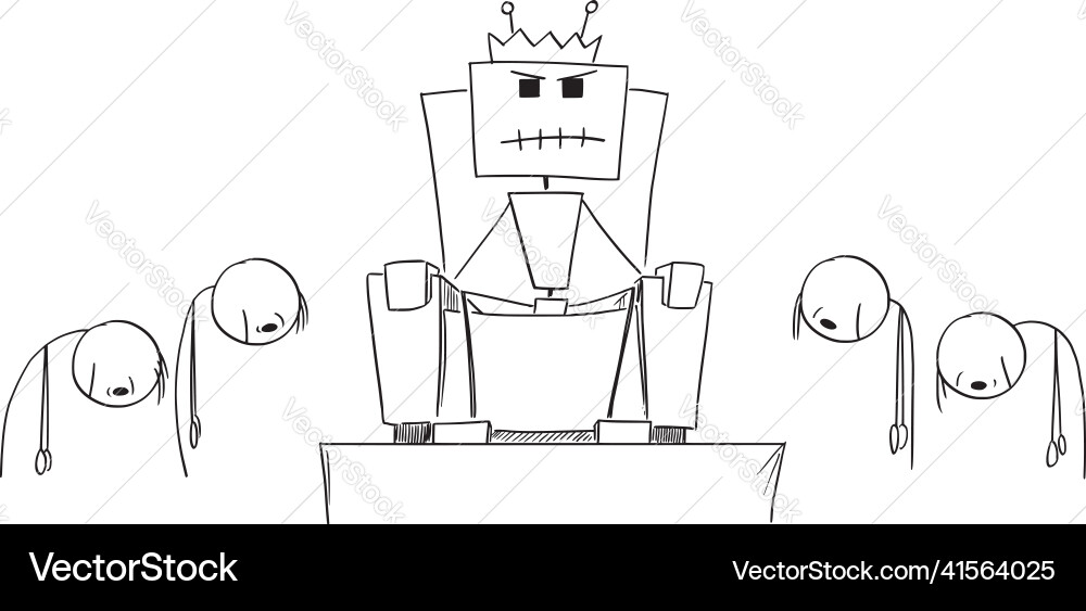 Robot King AI Character vector image