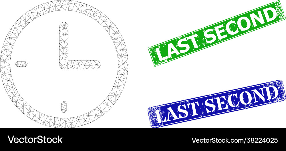 Scratched last second seals and triangular mesh Scratched last second seals and triangular mesh Vector Image