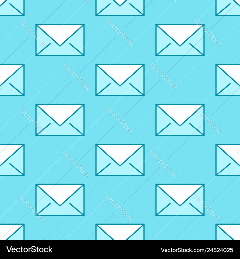 Seamless pattern with envelopes flat line icons Seamless pattern with envelopes flat line icons vector image