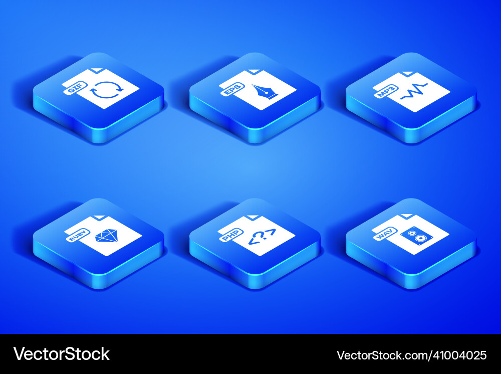Set wav file document gif php ruby eps and mp3 Set wav file document gif php ruby eps and mp3 vector image