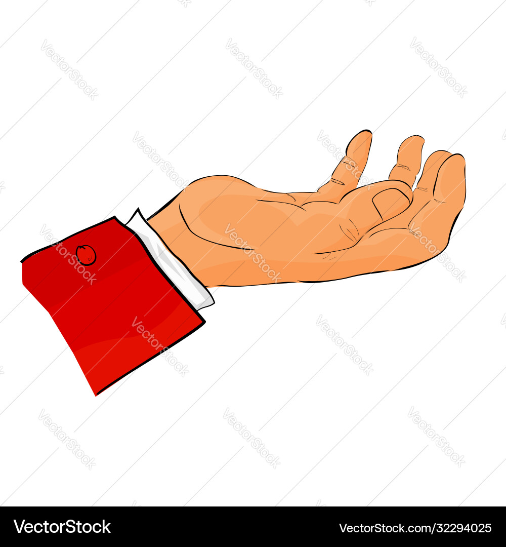 Simple hand draw sketch 6 gesture using red Vector Image