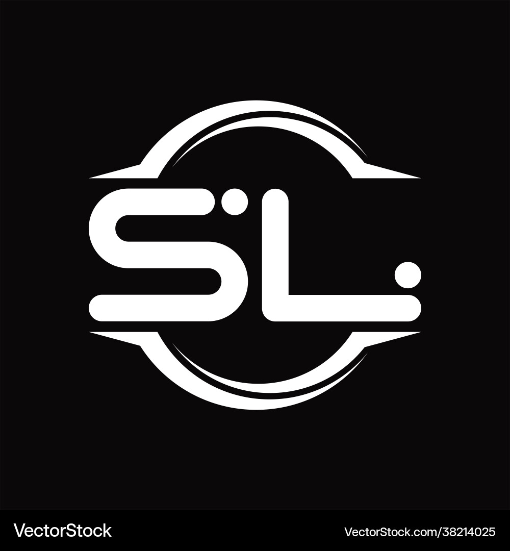 Sl logo monogram with line style design template vector image