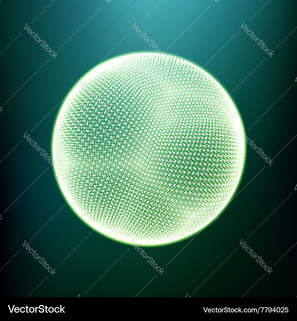 Sphere consisting of points 3d glowing grid Vector Image