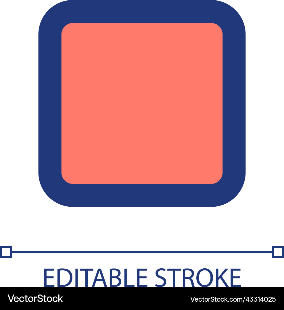 Stop button pixel perfect rgb color ui icon Stop button pixel perfect rgb color ui icon Vector Image