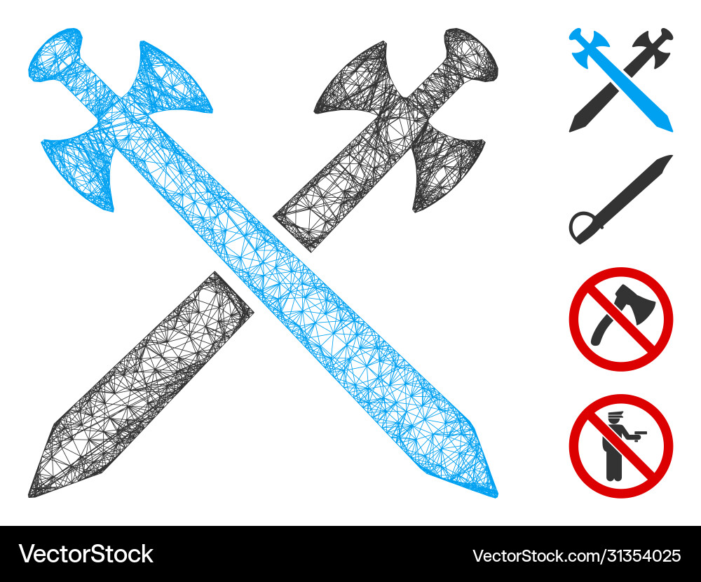 Swords web mesh Vector Image