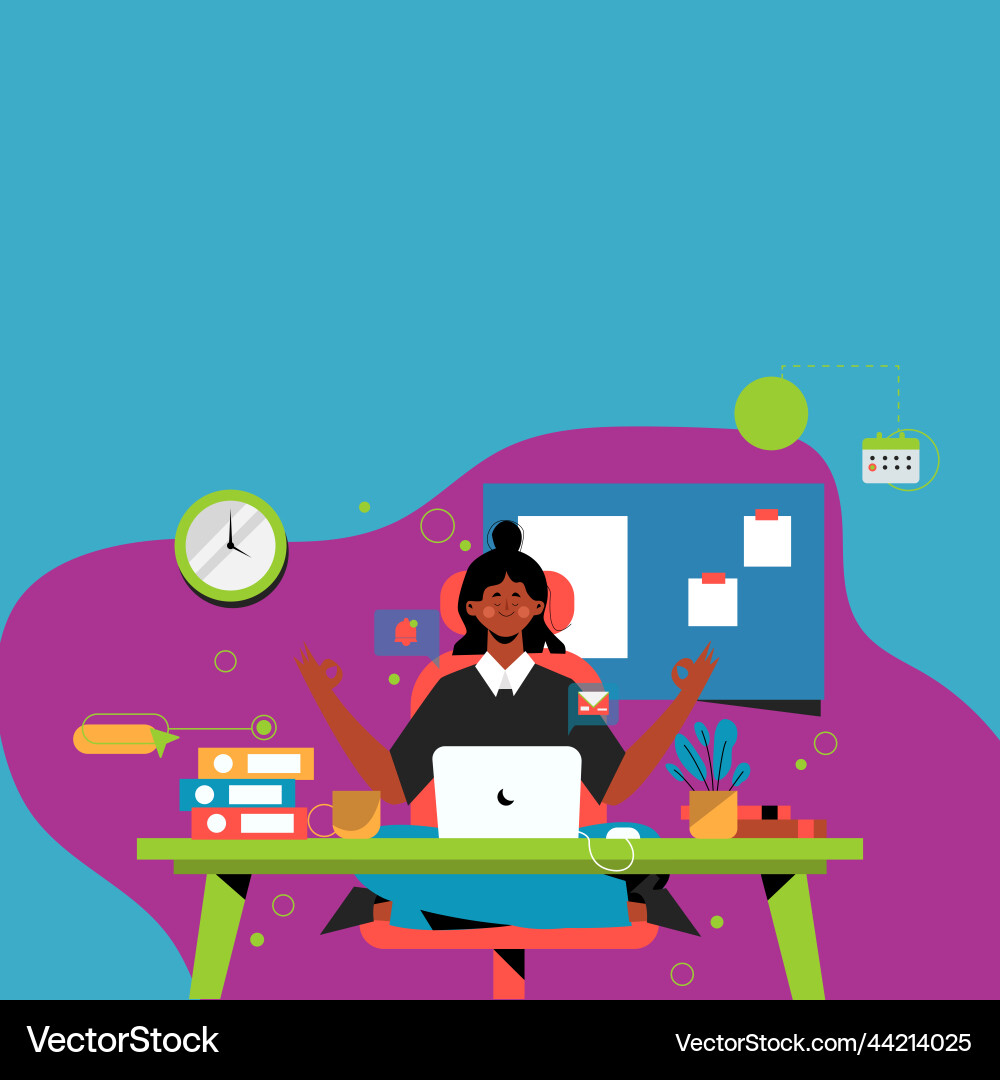 Tidy workspace setup smart office arrangement Tidy workspace setup smart office arrangement vector image