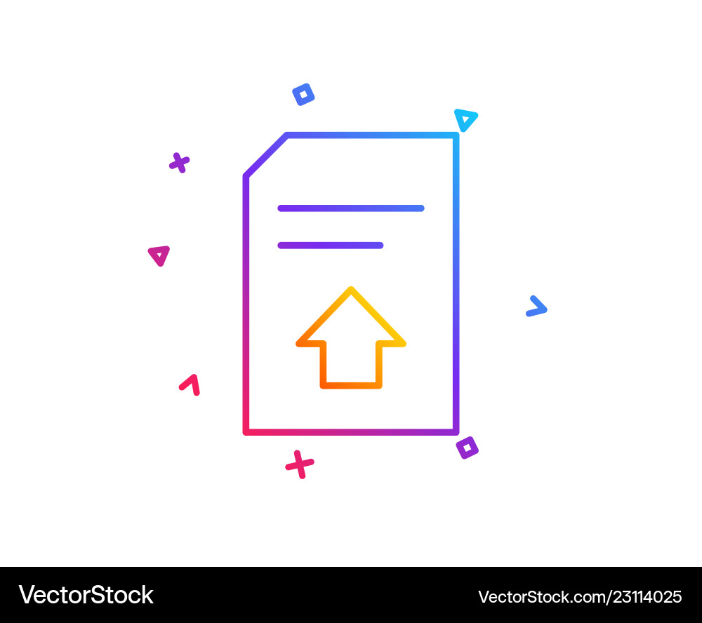 Upload document line icon file sign Upload document line icon file sign vector image