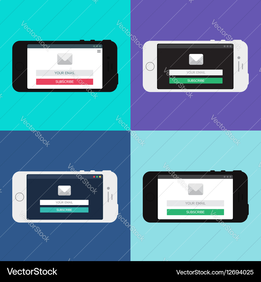 Web template of smartphone email form vector image