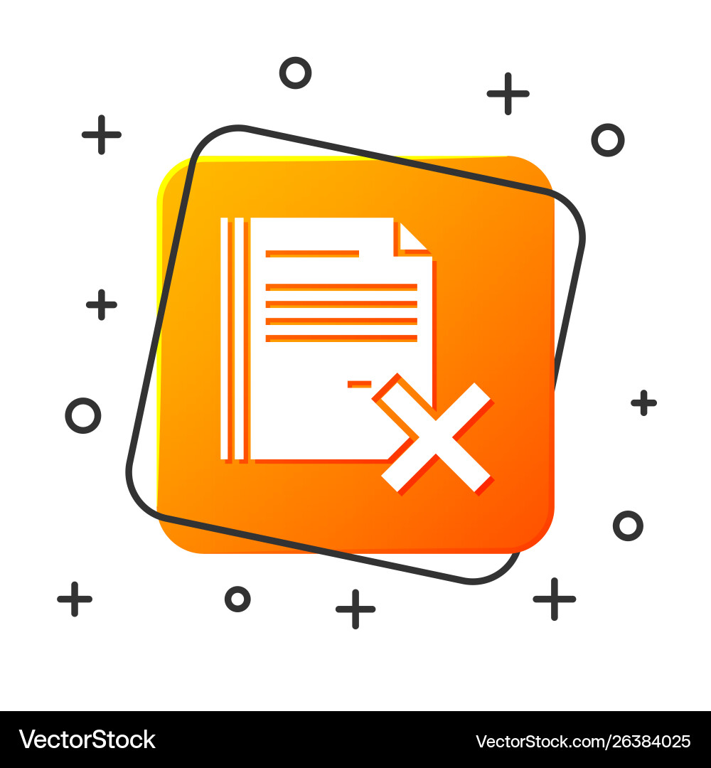 White delete file document icon isolated on Vector Image
