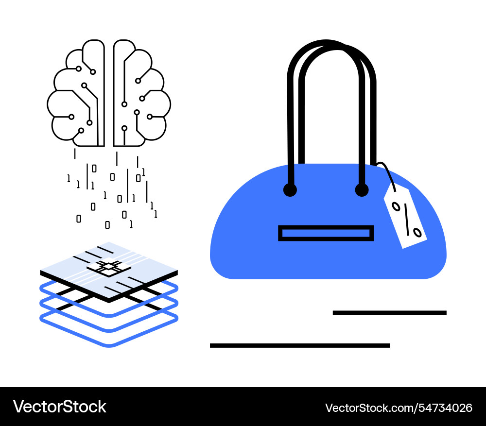 Artificial intelligence and technology integration Artificial intelligence and technology integration vector image