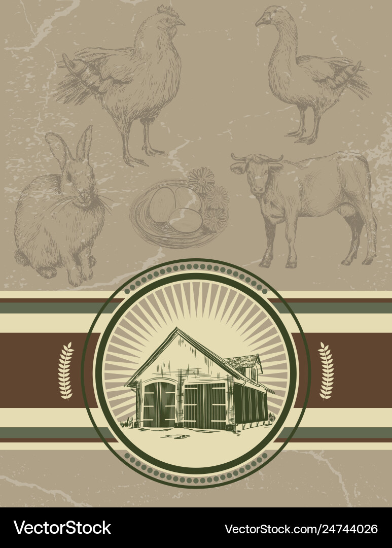 Background with label for butchery icons Background with label for butchery icons vector image