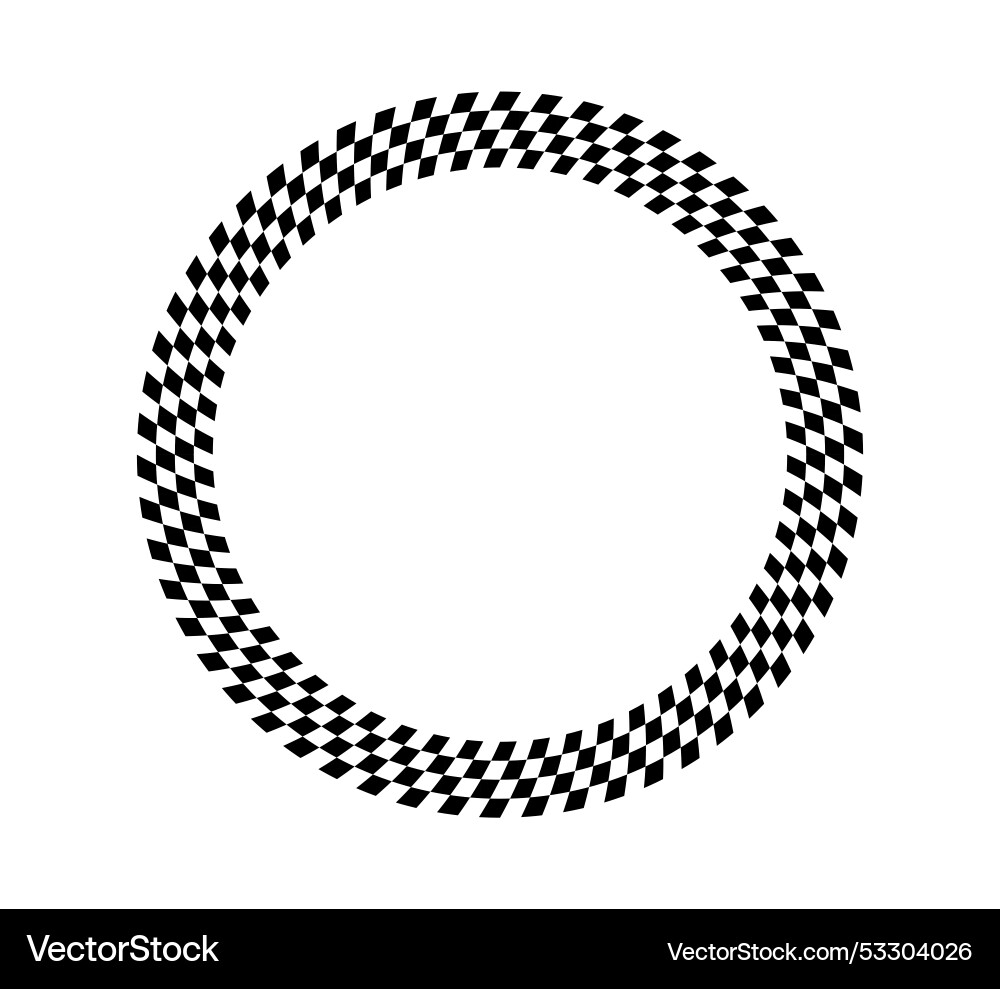 Checkered circle frame race checker flag Checkered circle frame race checker flag Vector Image