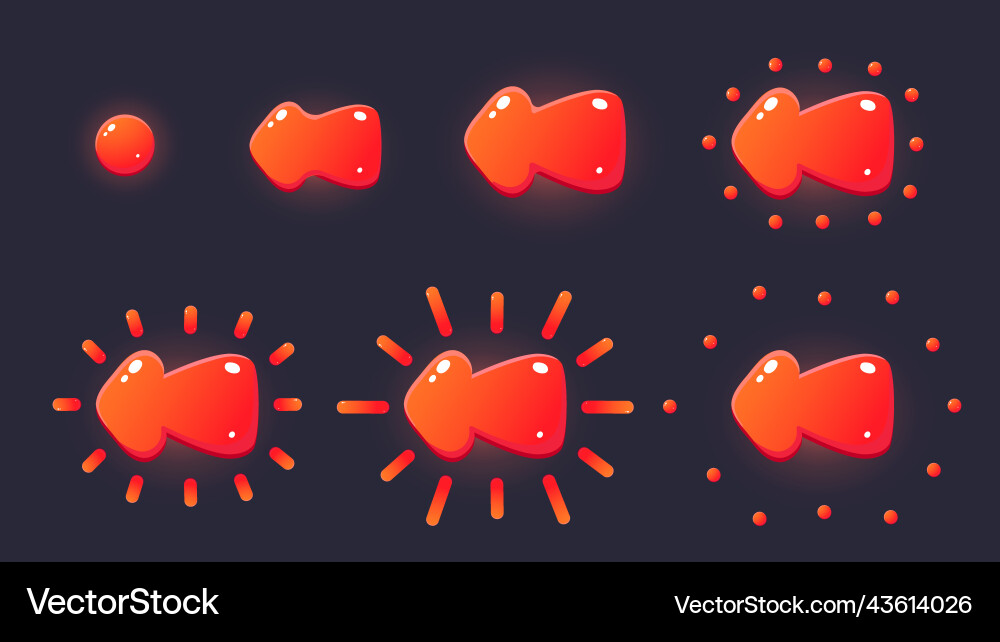 Click animation cartoon cursor frame Click animation cartoon cursor frame vector image