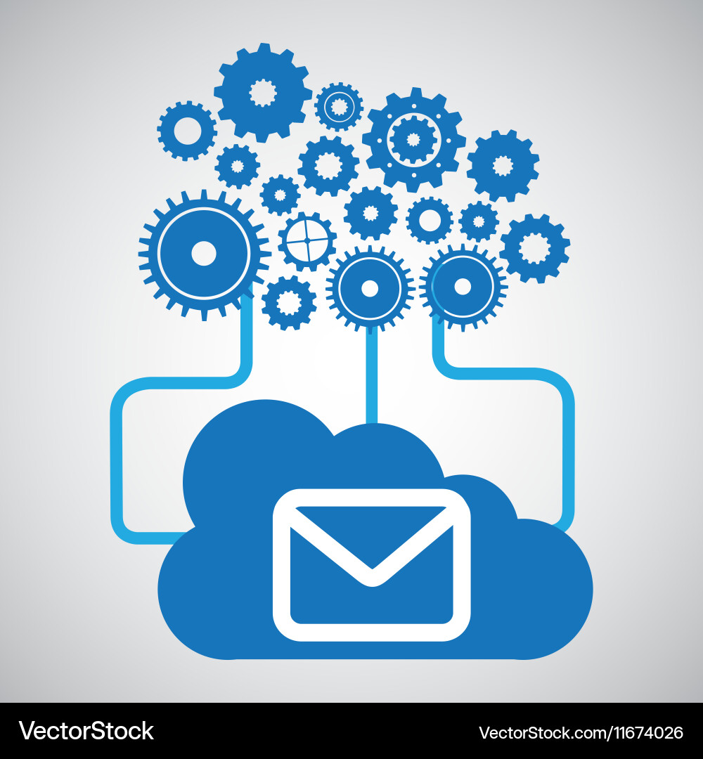 Cloud network email message connection design vector image