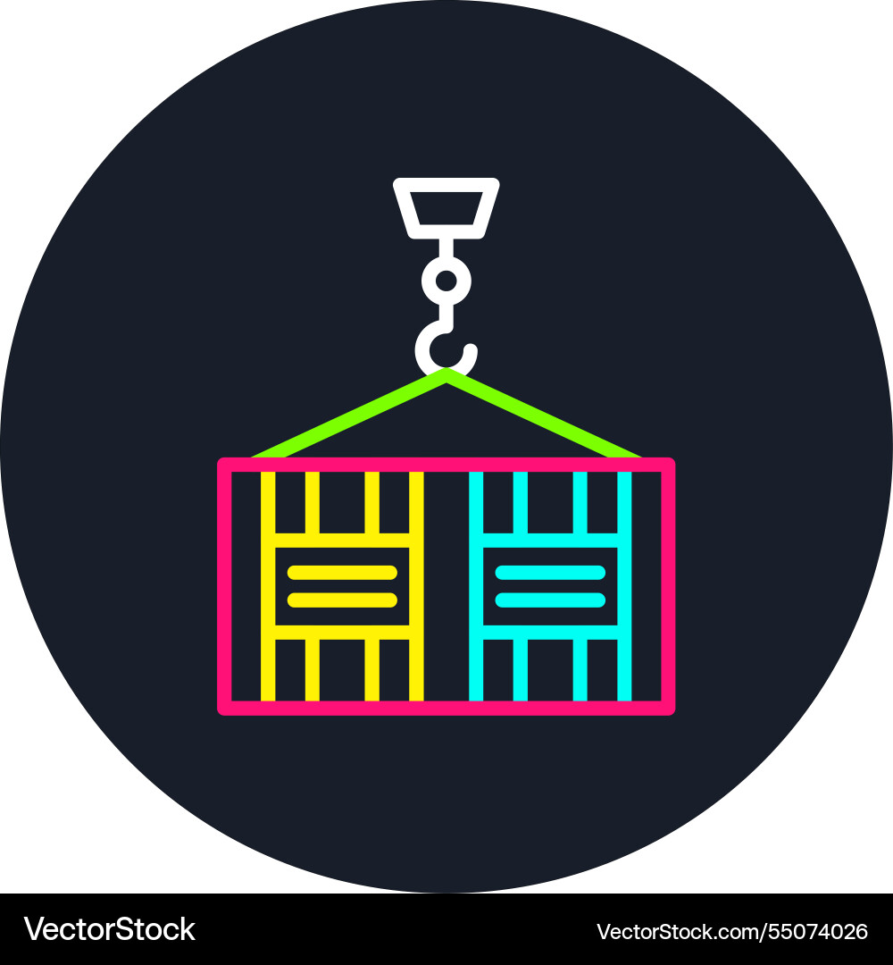 Container line multi color icon Vector Image