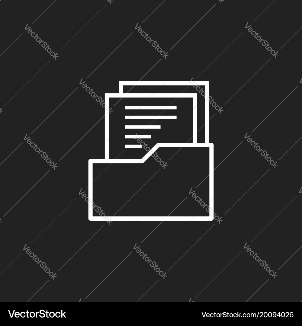 Document flat icon archive data file symbol logo Vector Image