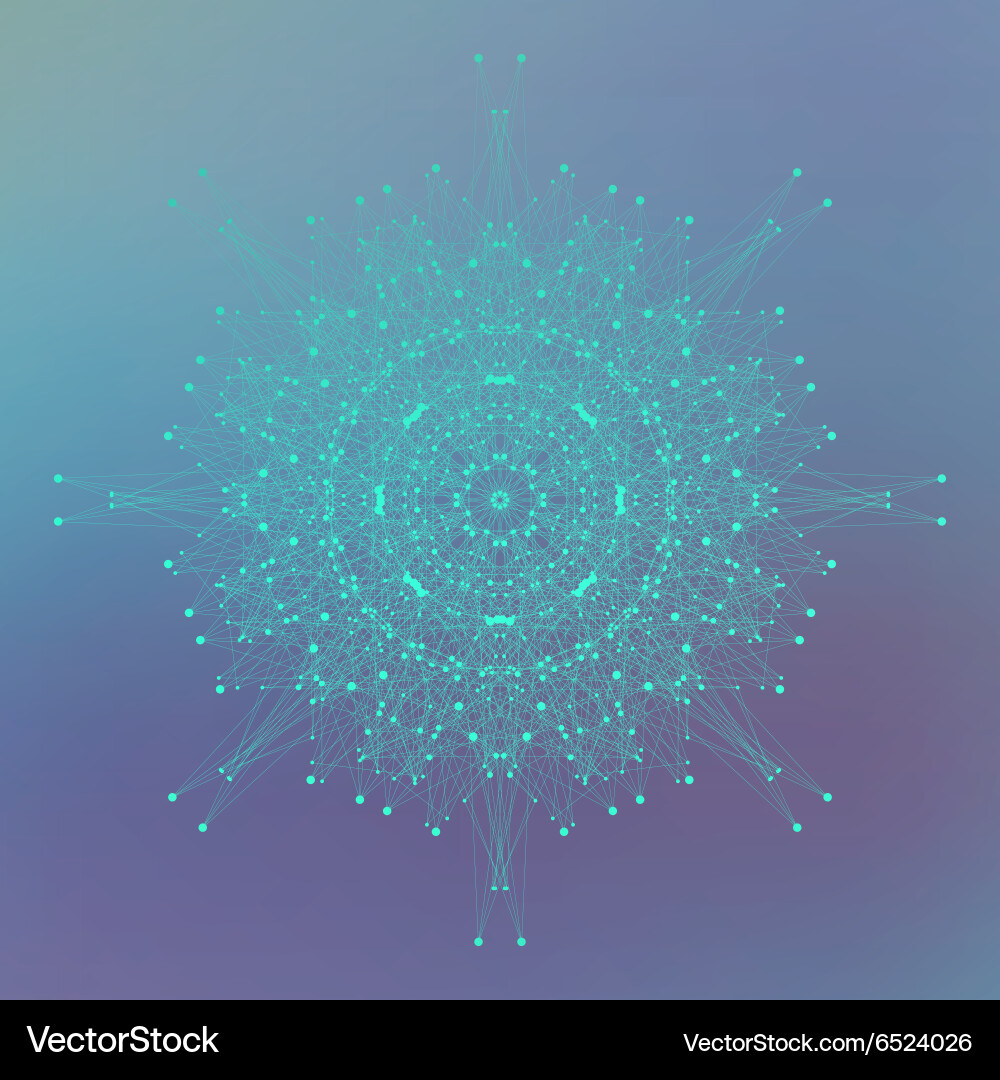 Geometric abstract form with connected lines vector image