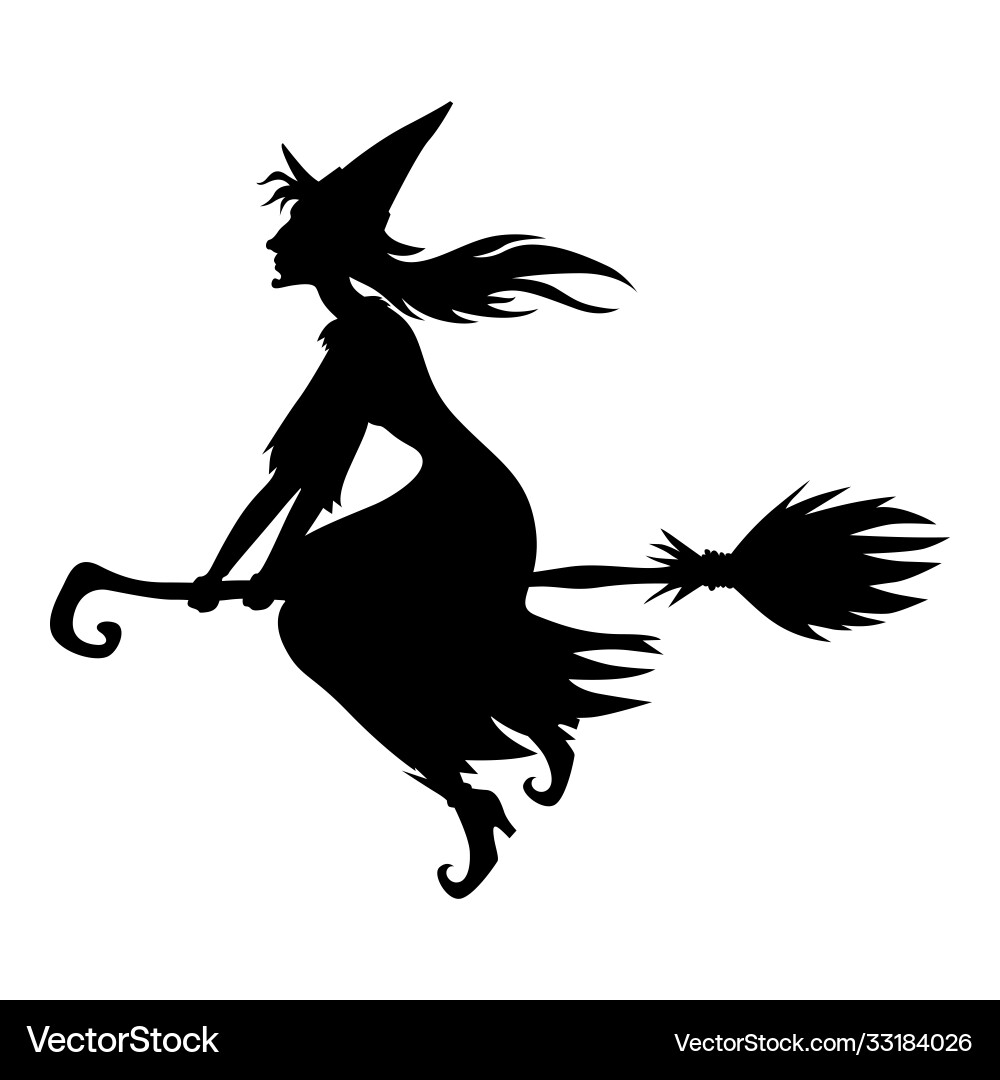 Halloween witch silhouette Vector Image