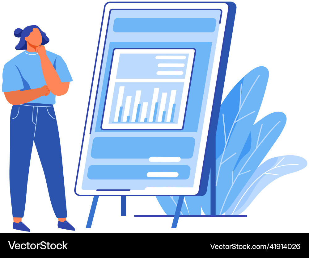 Information stand with statistical indicators Information stand with statistical indicators vector image