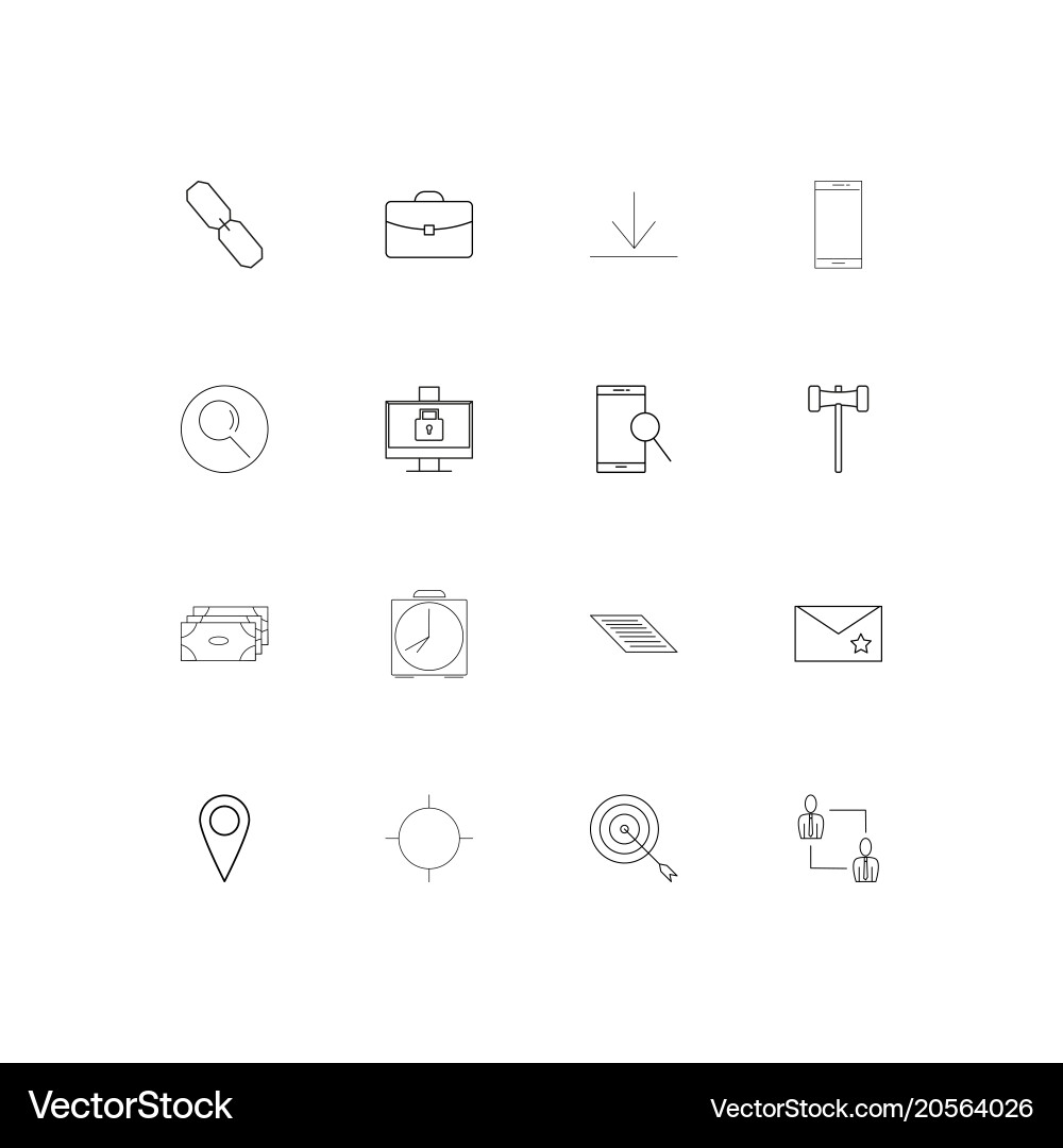 Internet of things simple linear icons set vector image