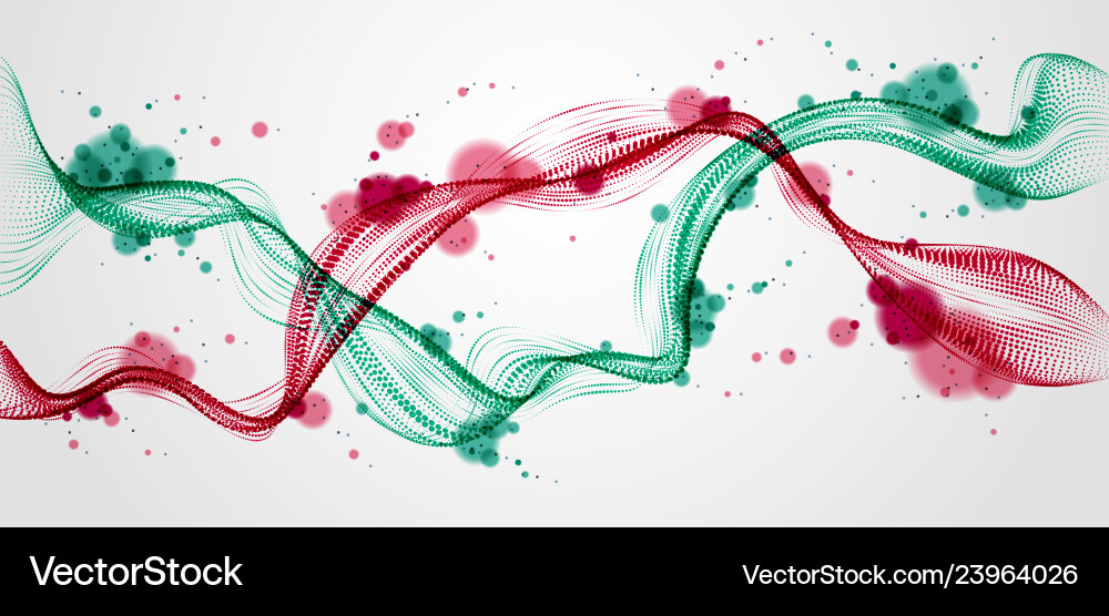 Mutual array of particles flowing double dynamic Mutual array of particles flowing double dynamic Vector Image