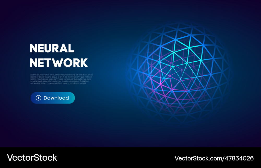 Neural network abstract technology science Neural network abstract technology science vector image