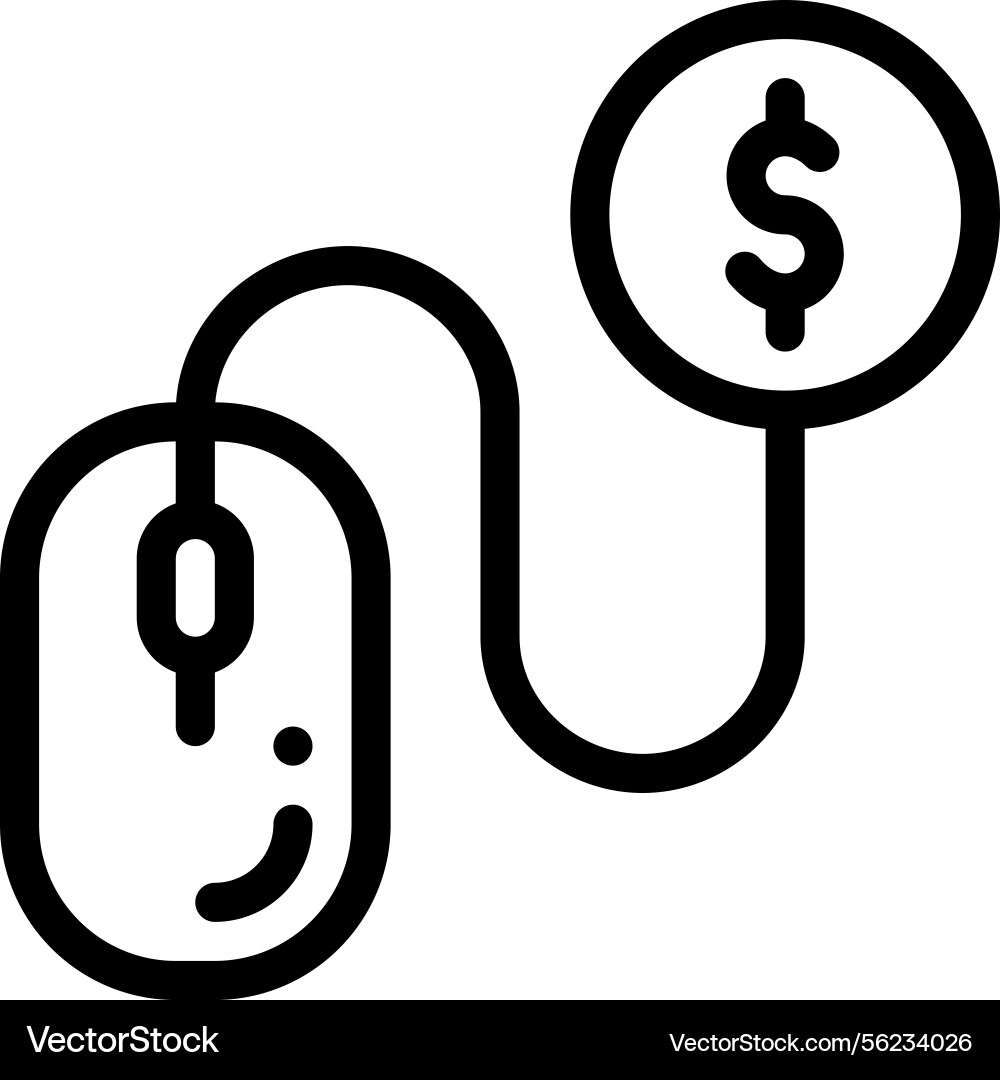 Pay per click icon thin linear style design Pay per click icon thin linear style design vector image