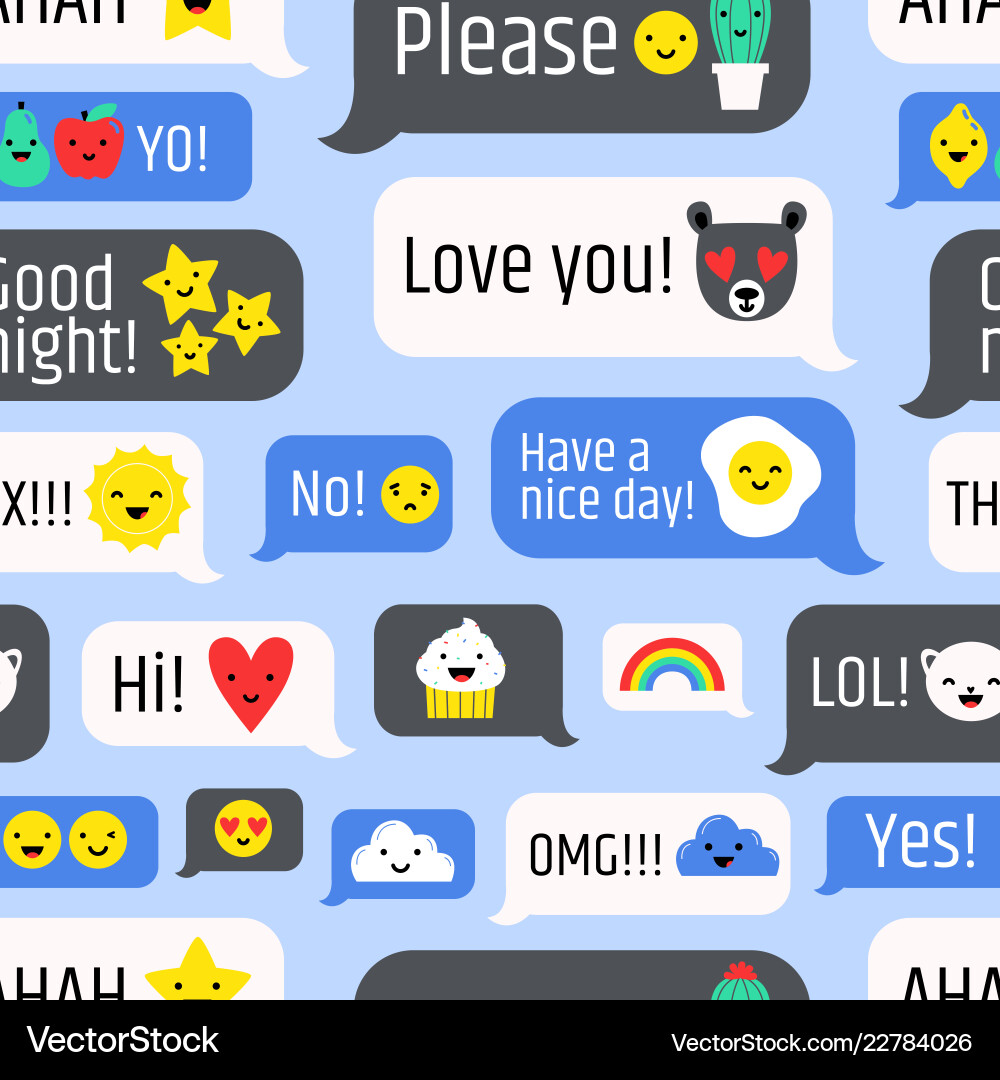 Seamless pattern with internet messages online Seamless pattern with internet messages online vector image