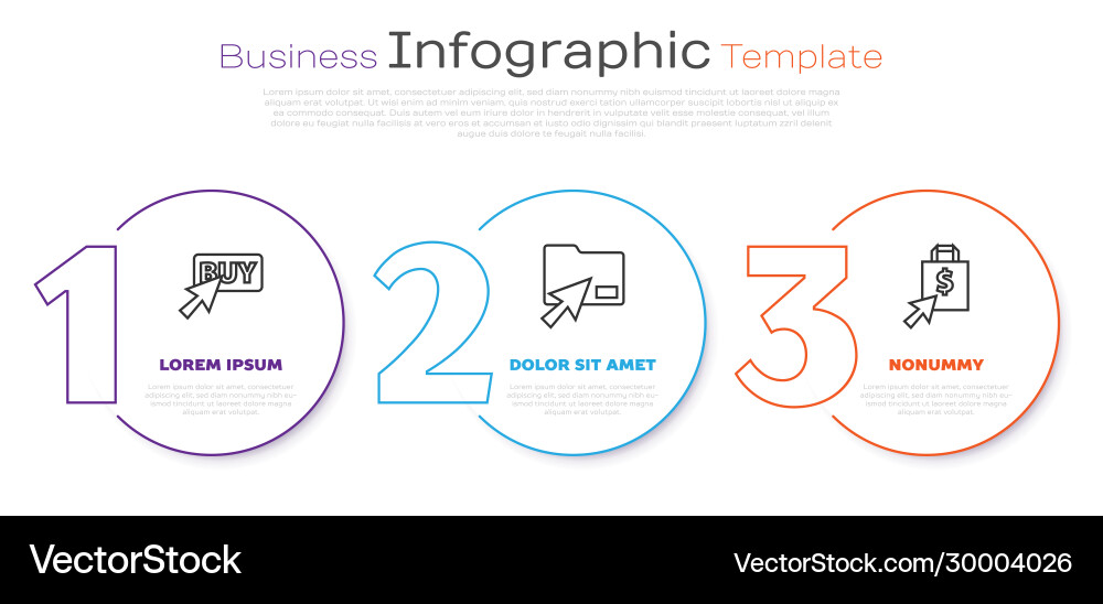 Set line buy button cursor click document folder Vector Image