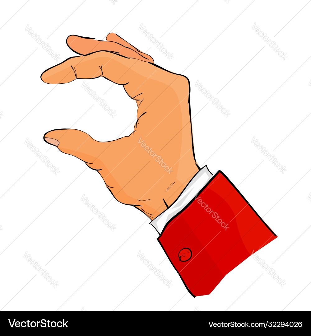 Simple hand draw sketch 6 gesture using red Vector Image