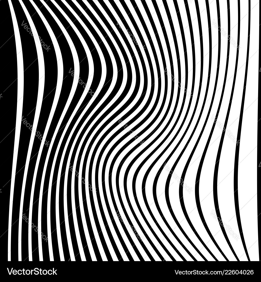 Warped distorted lines abstract monochrome Warped distorted lines abstract monochrome vector image