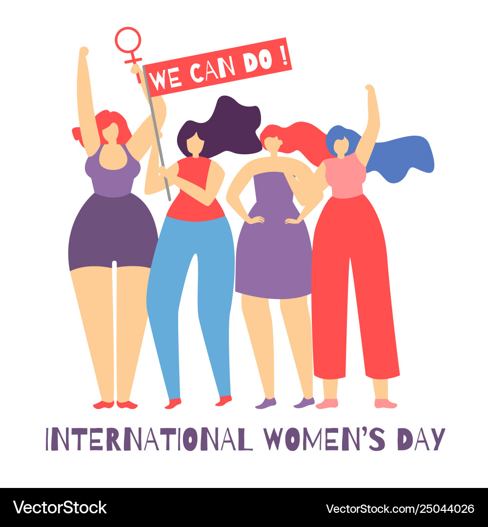 We can do modern social movement flat card banner We can do modern social movement flat card banner vector image