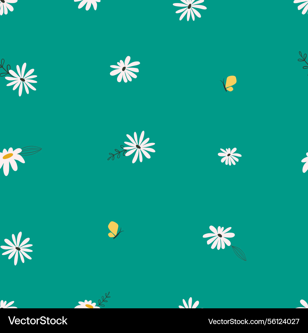 Abstract scandi floral kids pattern Vector Image