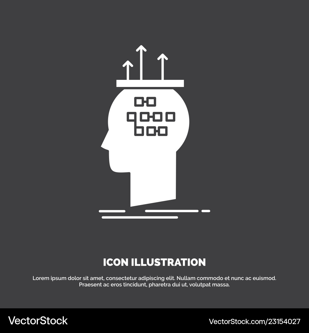 Algorithm brain conclusion process thinking icon Algorithm brain conclusion process thinking icon Vector Image