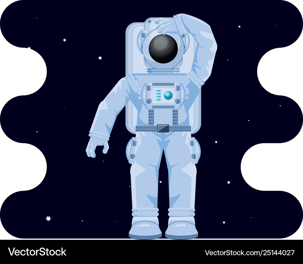 Astronaut character in space scene vector image