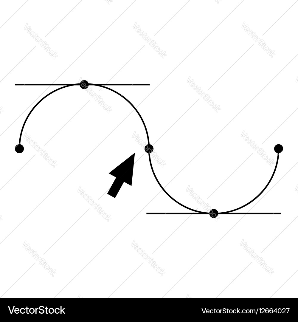 Bezier curve icon simple style Vector Image