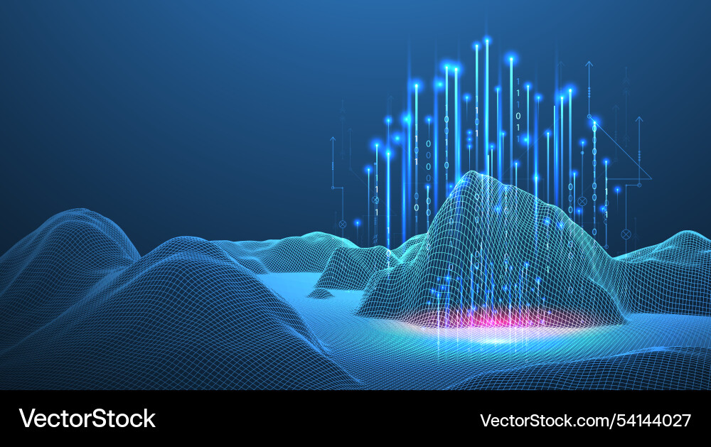 Big data abstract digital futuristic wireframe Big data abstract digital futuristic wireframe vector image