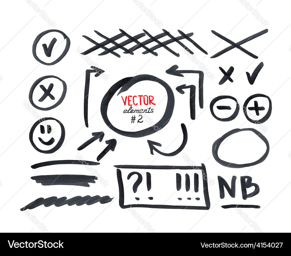 Correction & Highlight Elements - Marker Set vector image