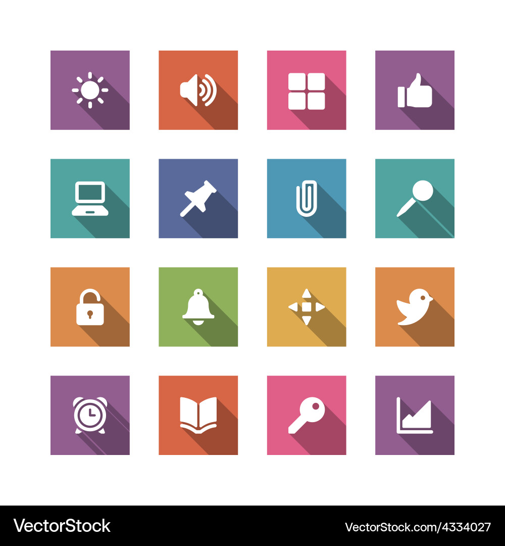 Flat icons set for design web sites and mobile vector image