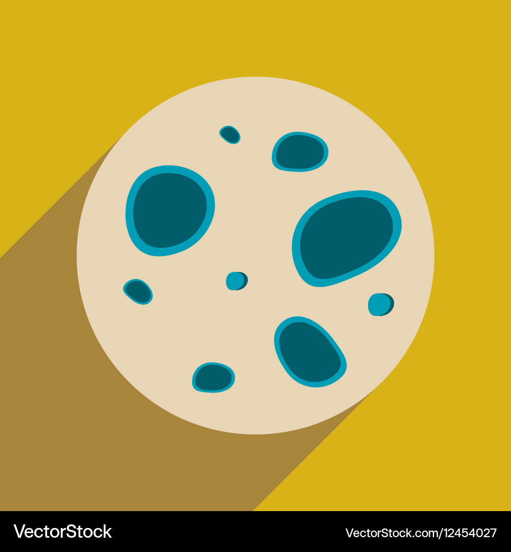 Flat web icon with long shadow moon vector image