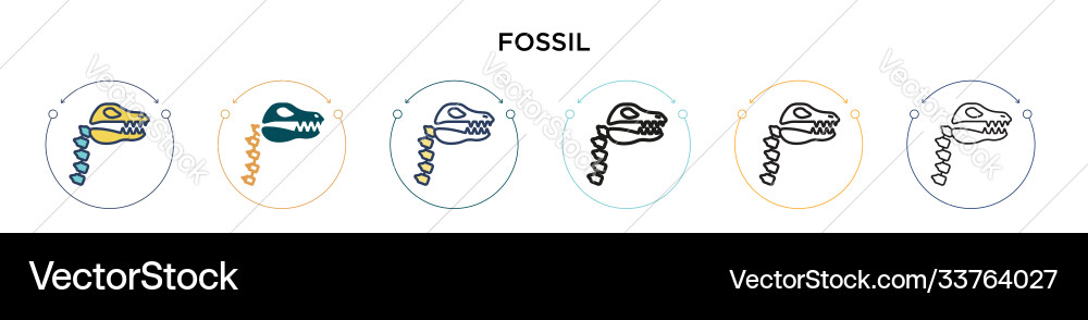 Fossil icon in filled thin line outline Fossil icon in filled thin line outline Vector Image
