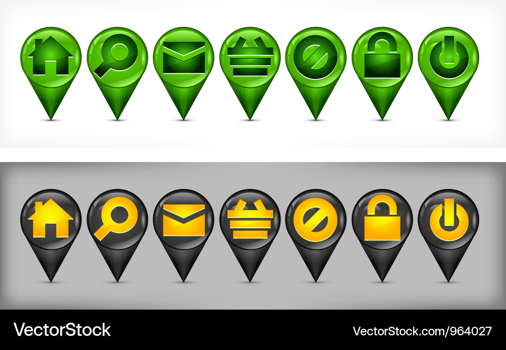 Glossy pointers home email web icon set v Vector Image